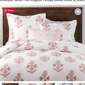 Pottery Barn King-sized Duvet cover and shams